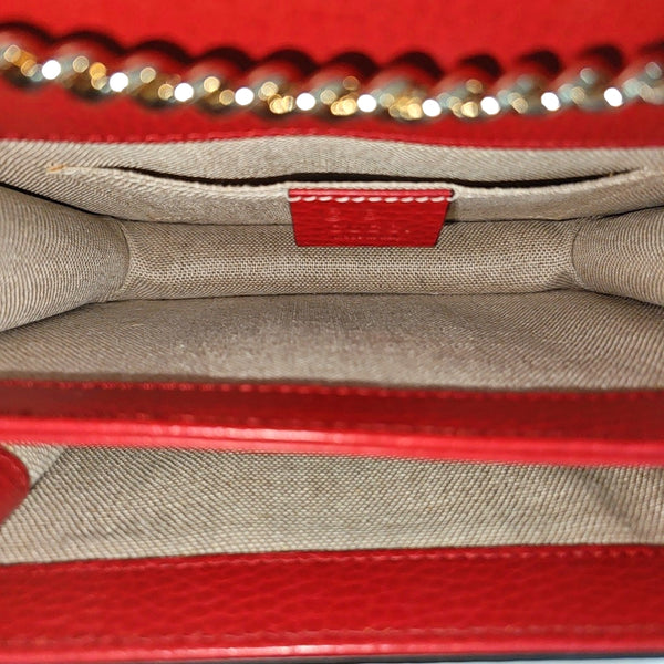 Interlocking G Small Calfskin Red