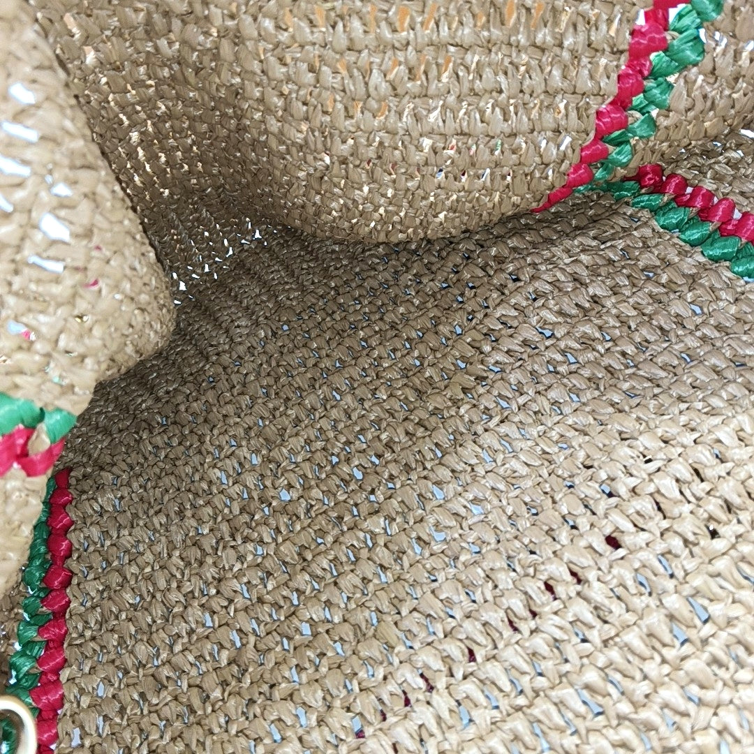 Straw Shoulder Bag Brown