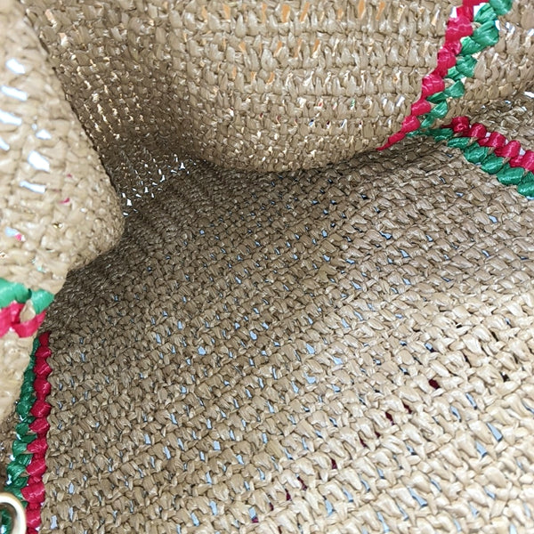 Straw Shoulder Bag Brown