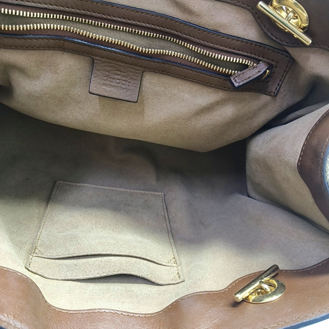 Padlock Medium Monogram Coated Canvas Beige