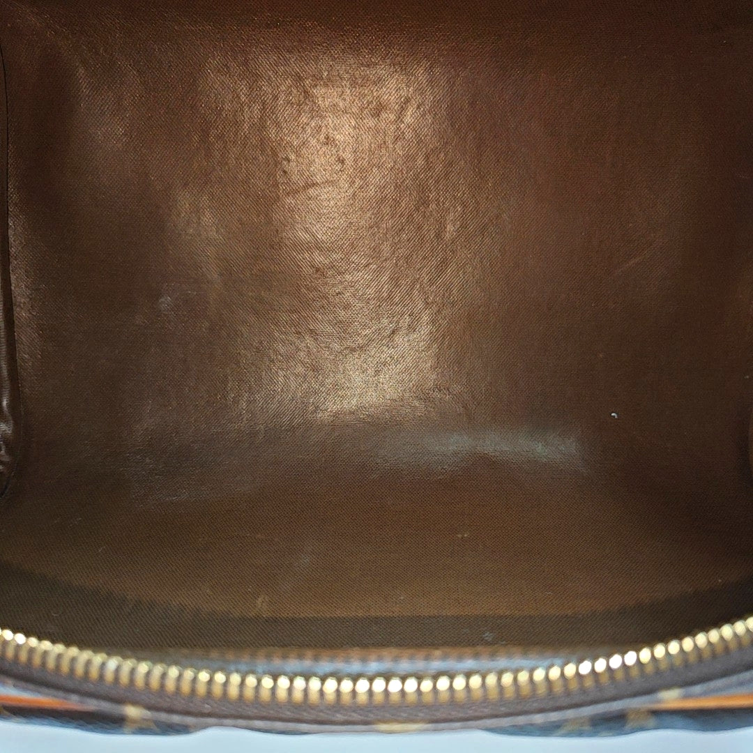 Monogram Coated Canvas Top Handle Bag Brown