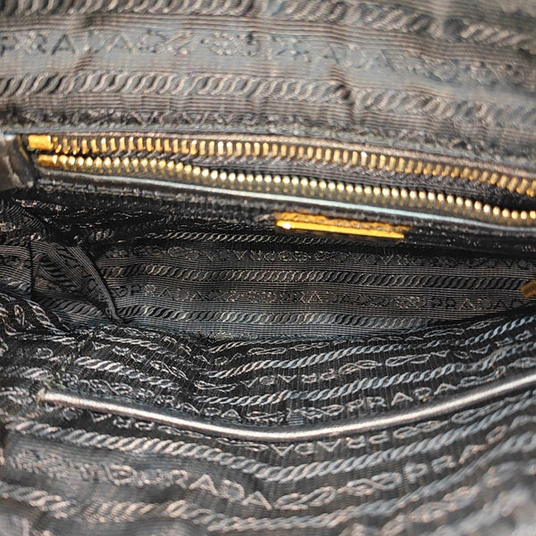 Quilted Nylon Shoulder Bag Black
