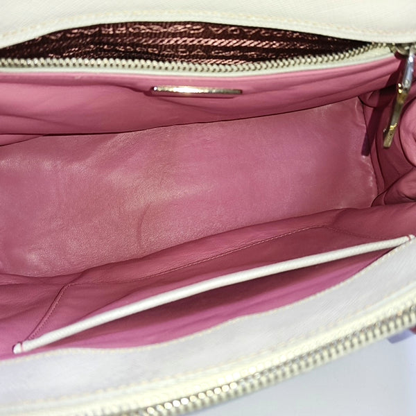 Authenticated pre-owned  Galleria Medium Saffiano Calfskin White - Tote Bag at Looply
