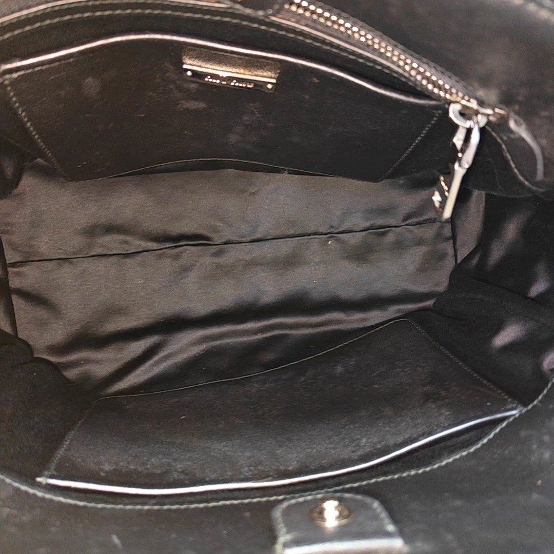 Lambskin Top Handle Bag Black