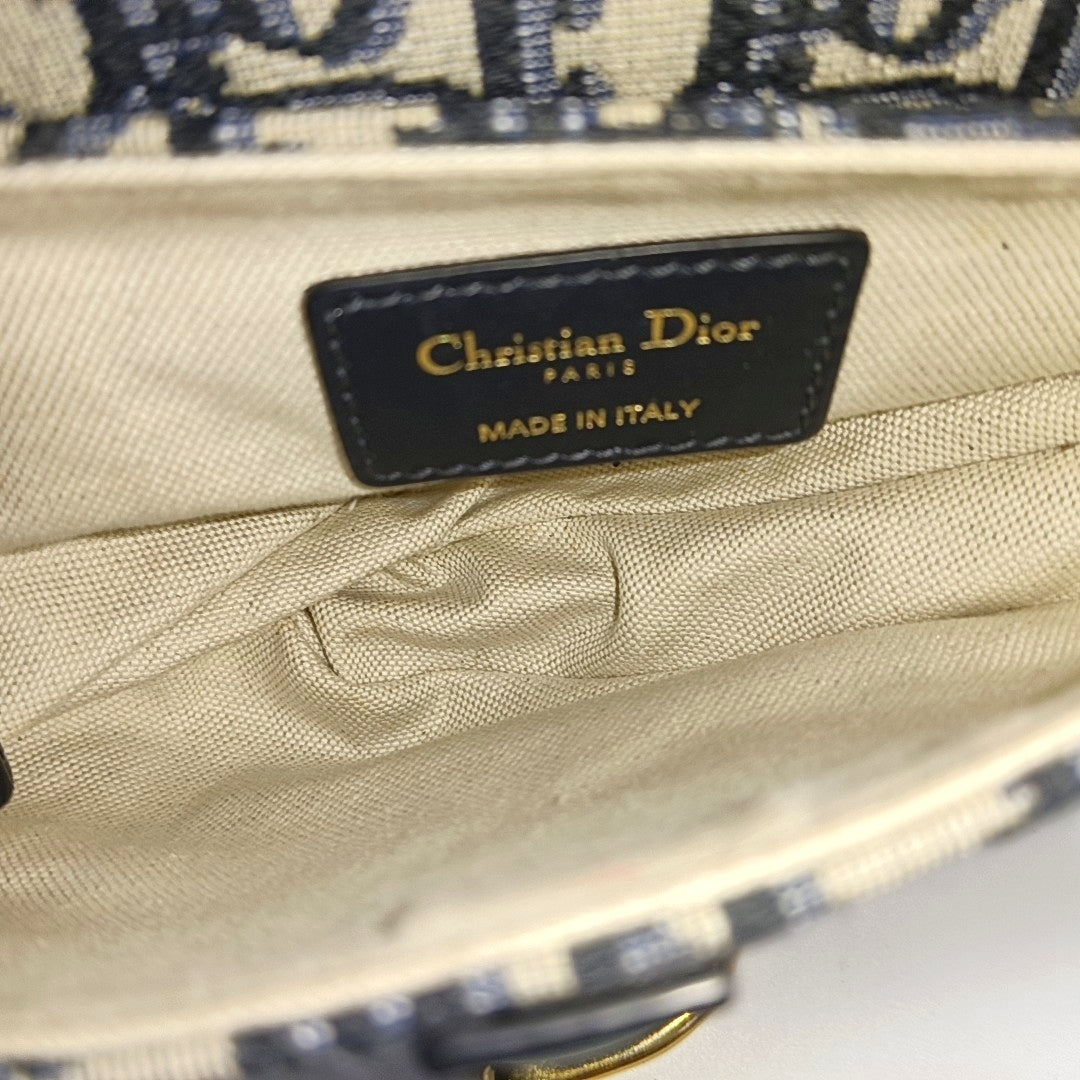 Authenticated pre-owned  Saddle Mini Oblique Canvas Blue - Shoulder Bag at Looply