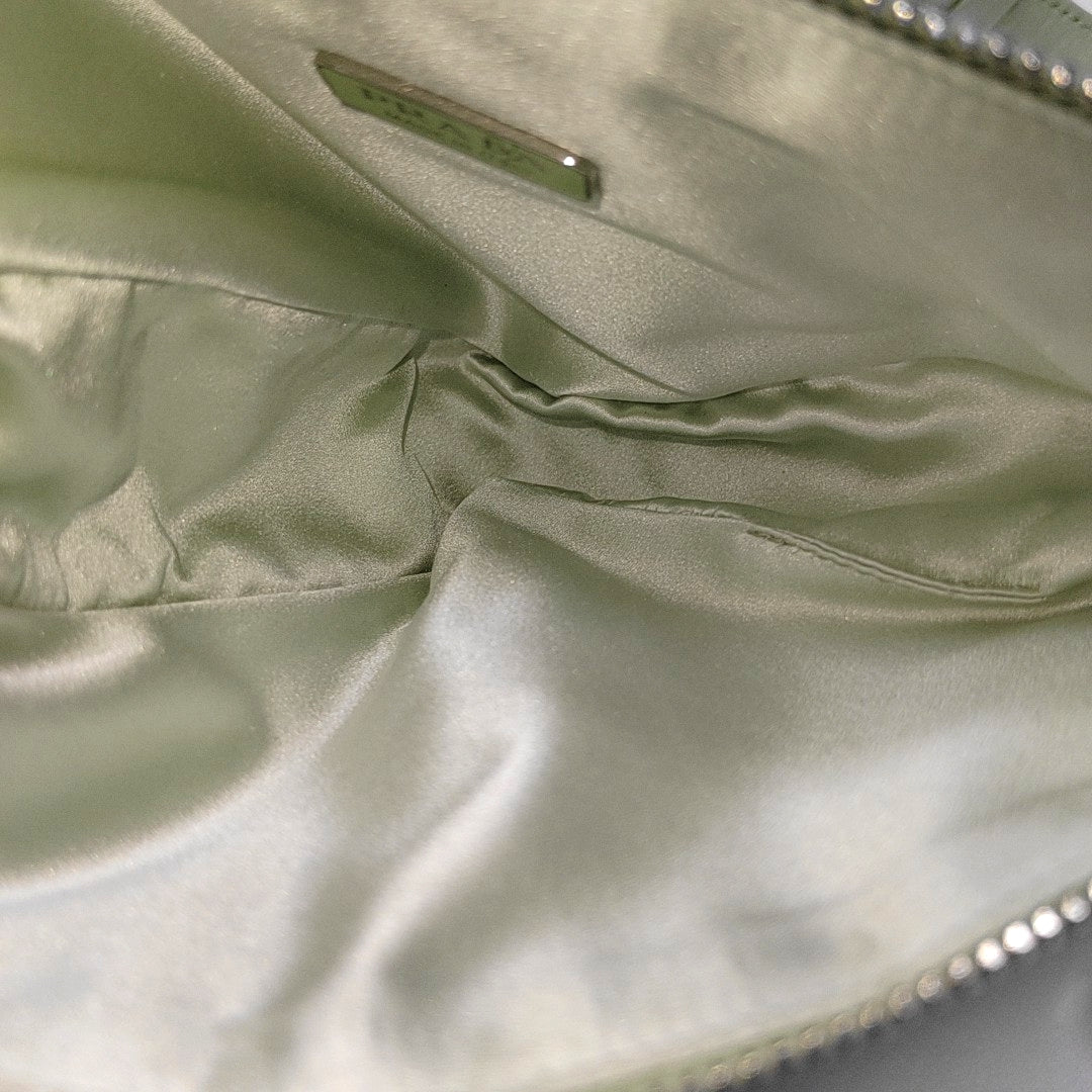 Satin Shoulder Bag Green