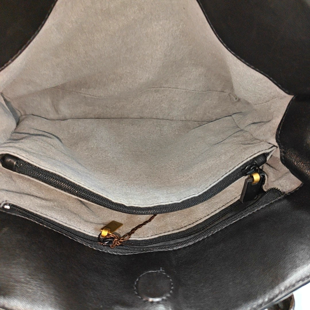 Calfskin Shoulder Bag Black