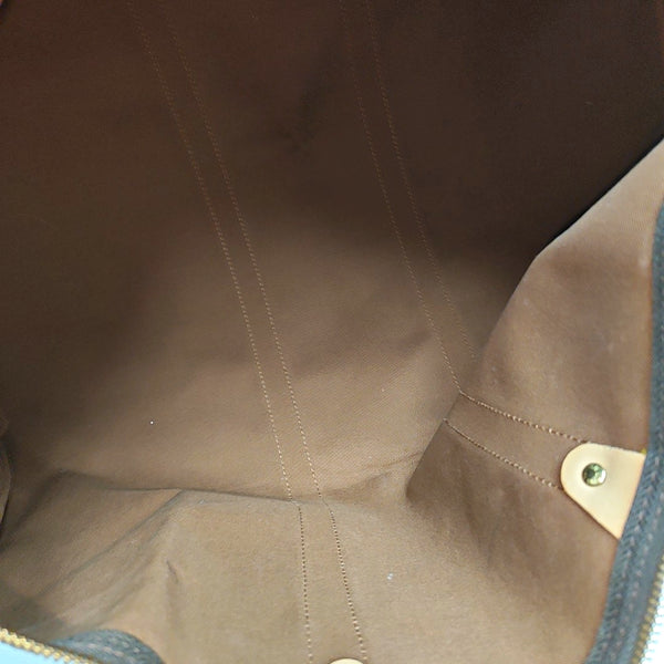 KEEPALL 55 Monogram Coated Canvas Brown