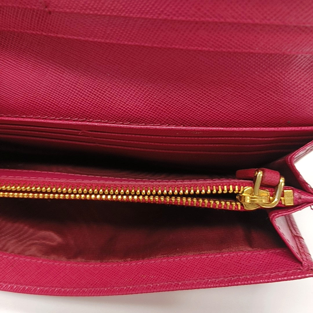 Fold Wallet Saffiano Calfskin Red Wallet