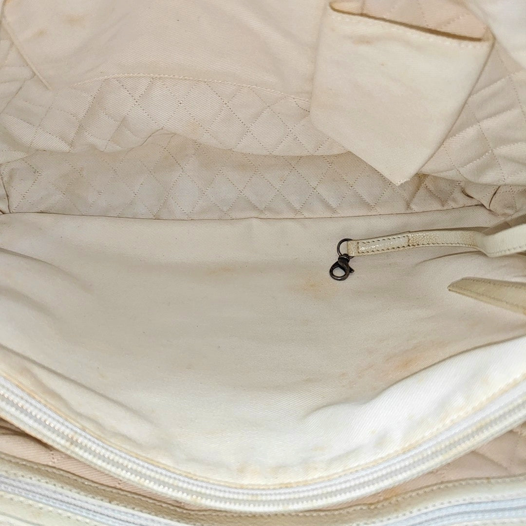 Quilted Lambskin Tote Bag White