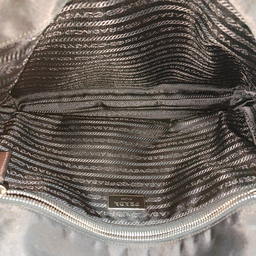Nylon Shoulder Bag Black