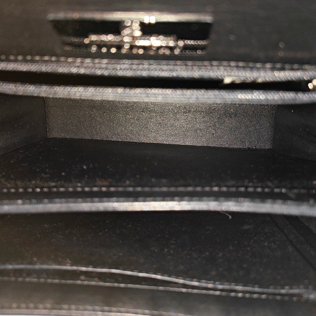 Calfskin Top Handle Bag Black