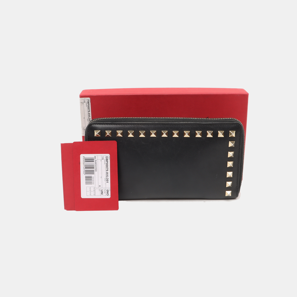 Cartera Rockstud de piel de ternera negra