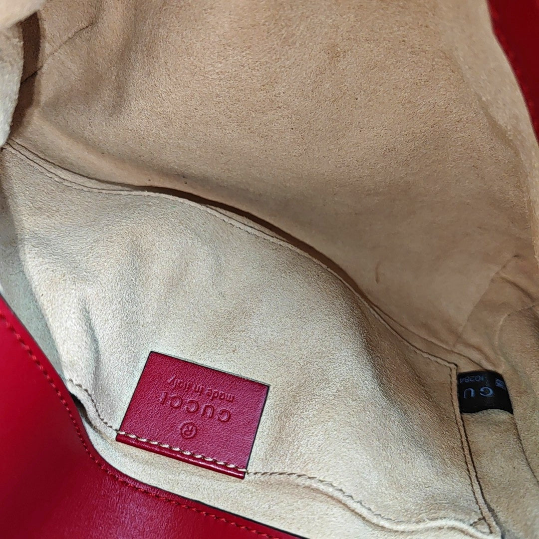 GG Marmont Small Quilted Calfskin Red