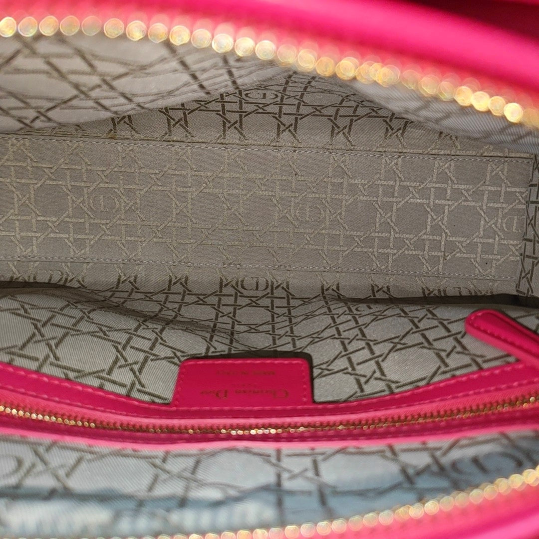 Lady Dior Large Cannage Lambskin Red
