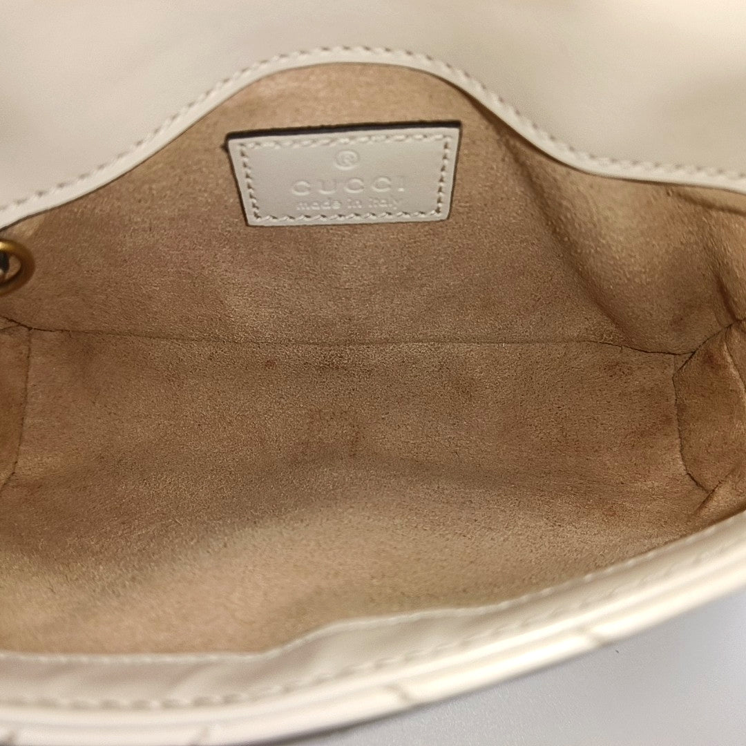 GG Marmont Mini Quilted Calfskin White