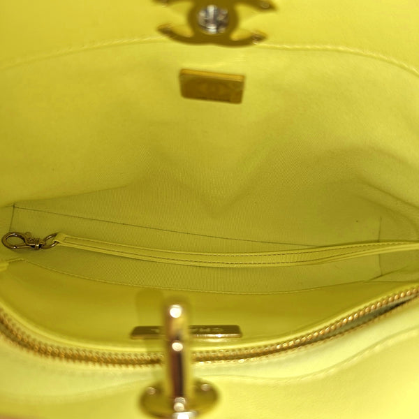 CHANEL 31 Mini Quilted Calfskin Yellow
