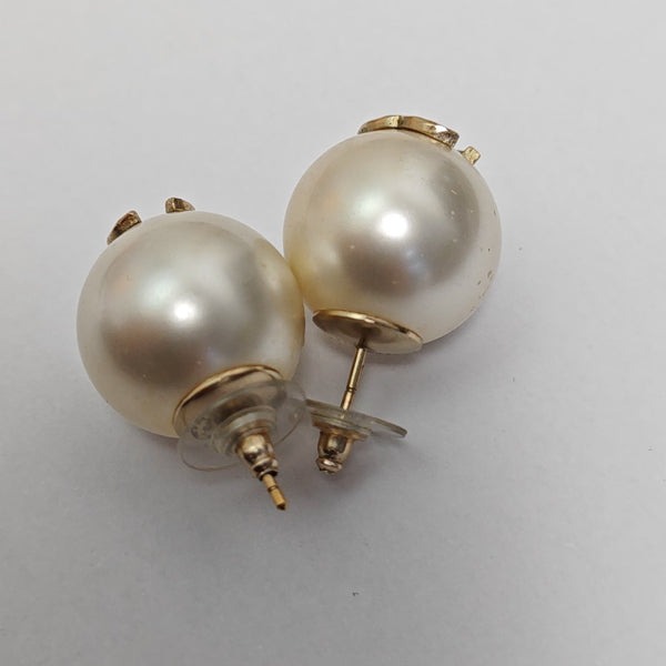 Metal White Stud Earrings