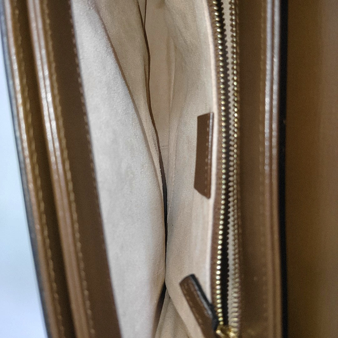 Horsebit 1955 Medium Monogram Coated Canvas Beige