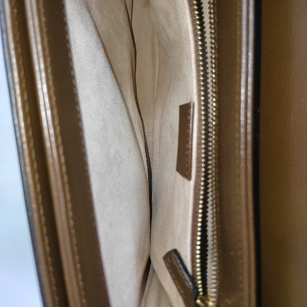 Horsebit 1955 Medium Monogram Coated Canvas Beige