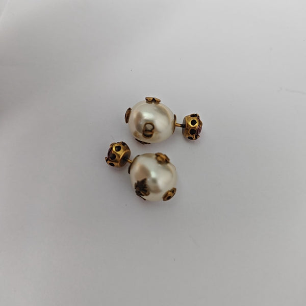Faux Pearl White Stud Earrings