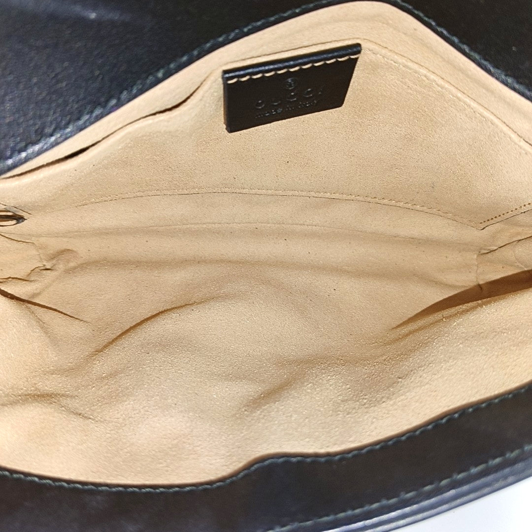 GG Marmont Small Quilted Calfskin Black