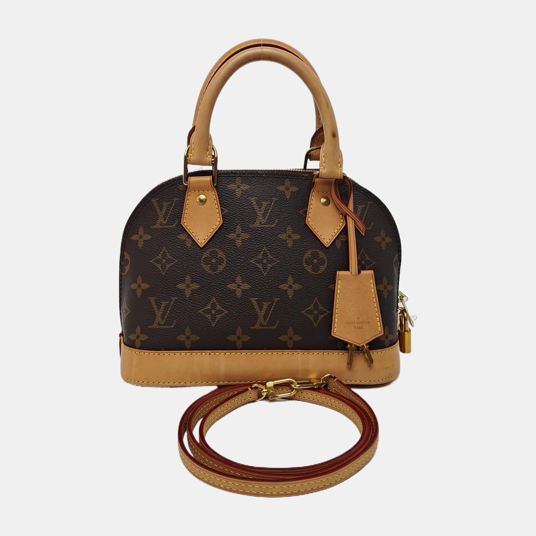 ALMA BB Monogram Coated Canvas Brown