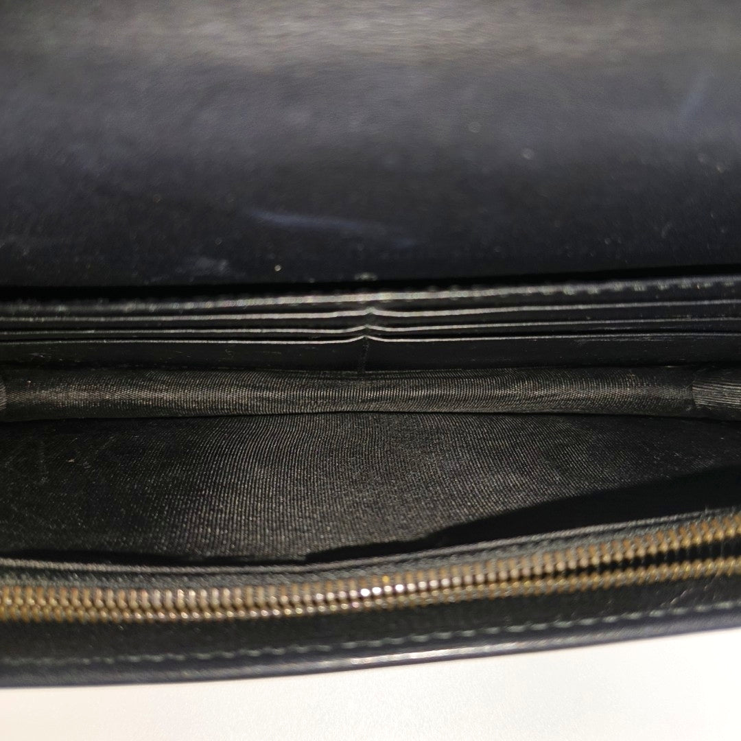Monogram Calfskin Shoulder Bag Black
