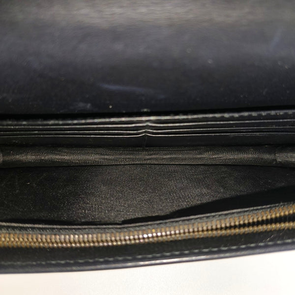 Monogram Calfskin Shoulder Bag Black