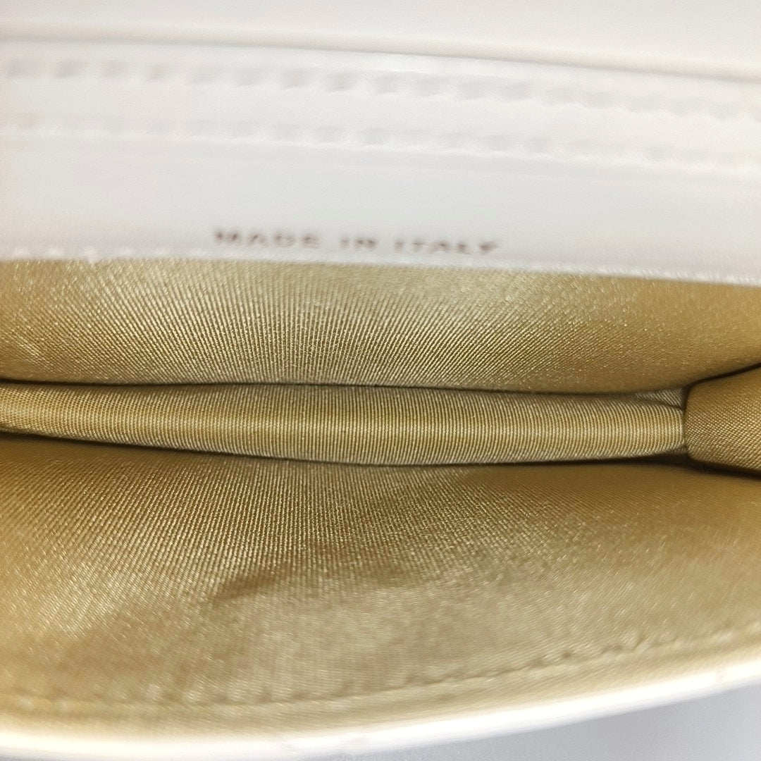 Quilted Lambskin Shoulder Bag White
