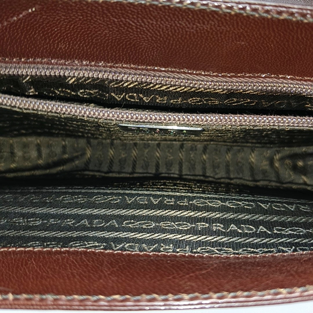 Calfskin Top Handle Bag Brown