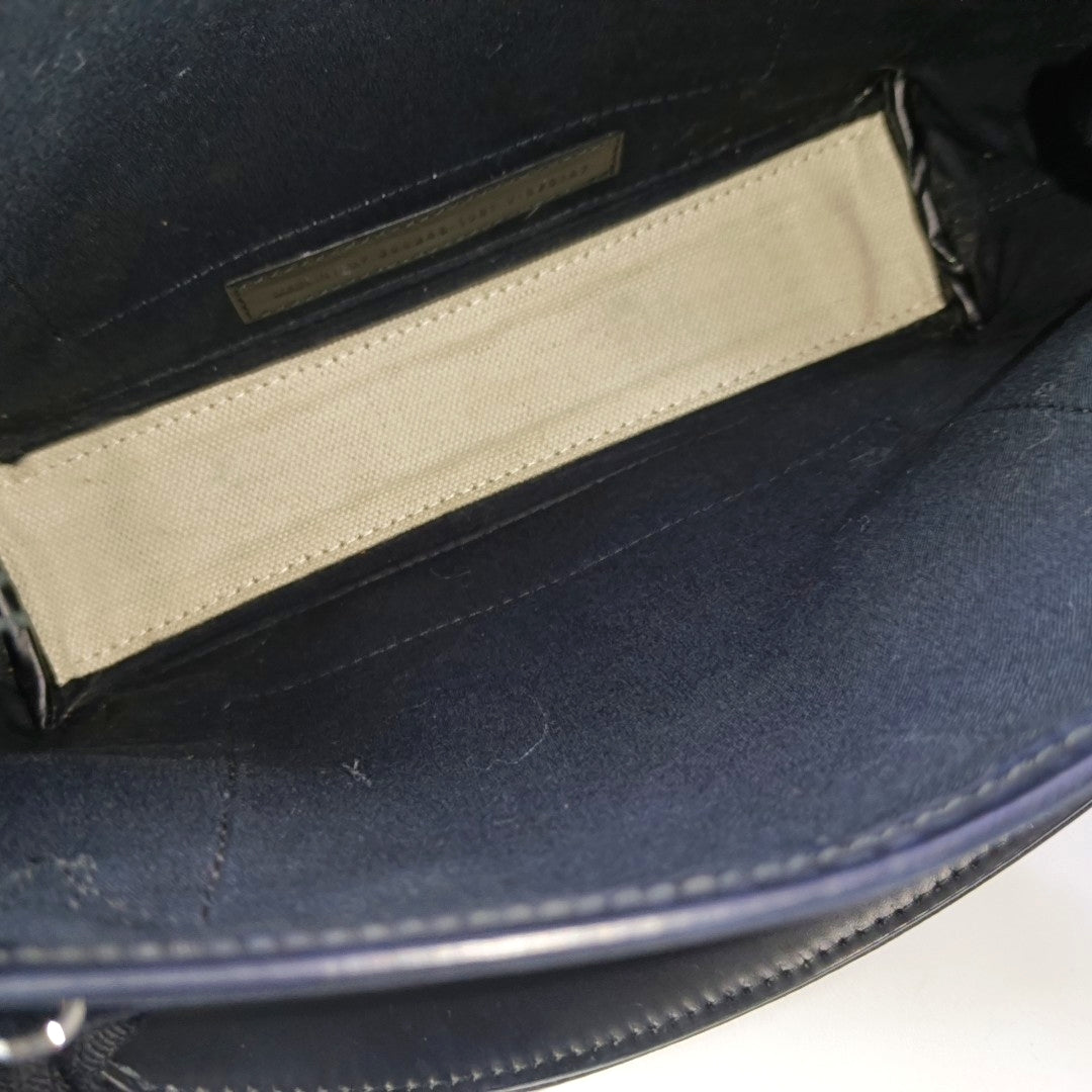 Navy Mini Canvas White