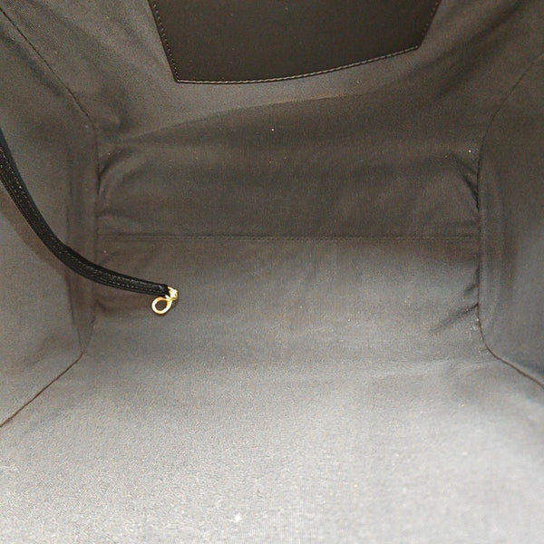 Quilted Grained Calfskin Tote Bag Black