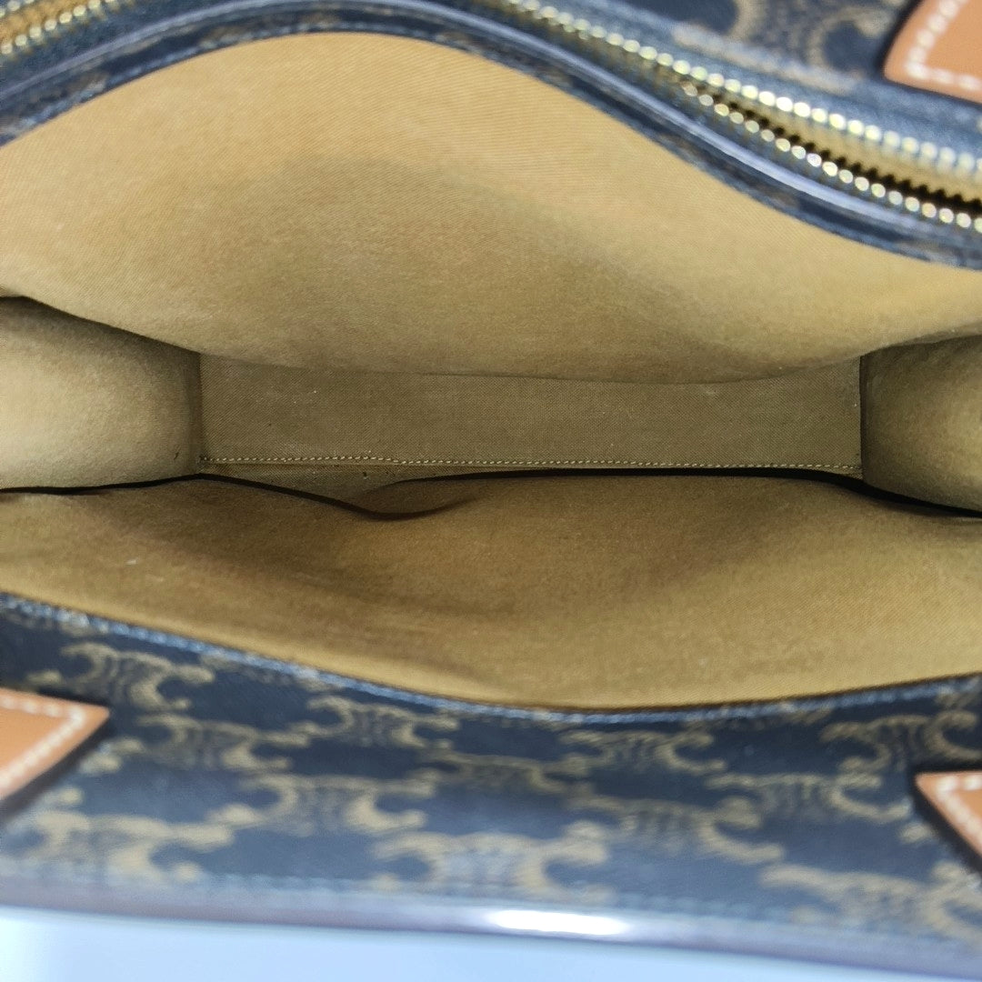 CABAS CELINE Small Coated Canvas Brown