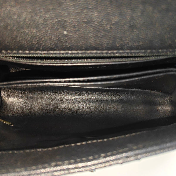 COCO HANDLE Small Quilted Grained Calfskin Black