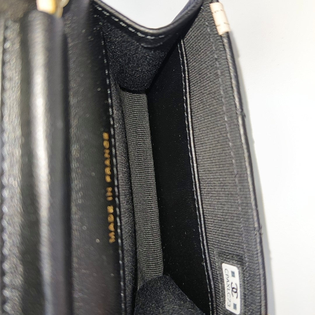 DIANA CC Quilted Lambskin Black