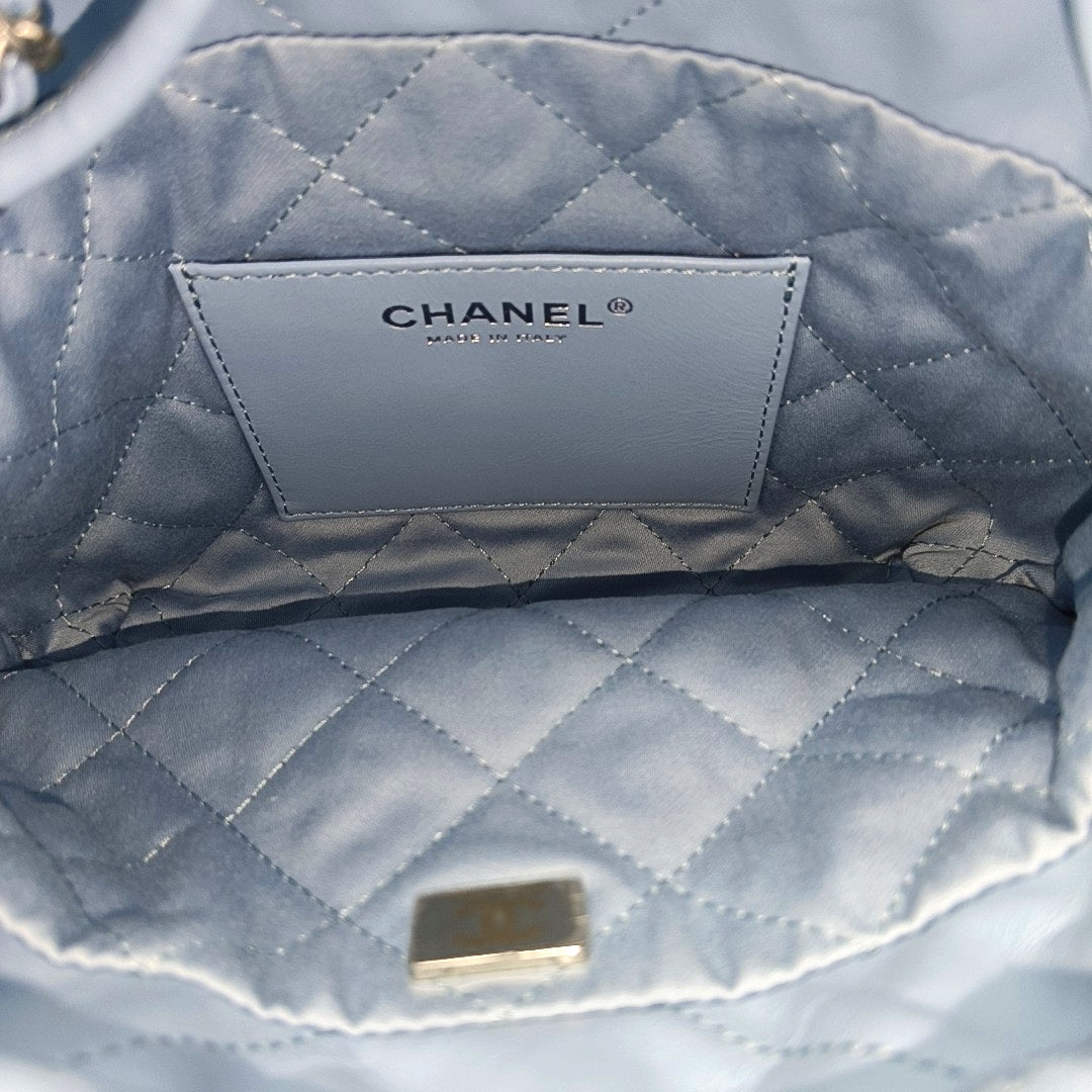 CHANEL 22 Mini Quilted Calfskin Blue
