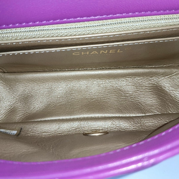 CLASSIC FLAP Mini Quilted Lambskin Purple