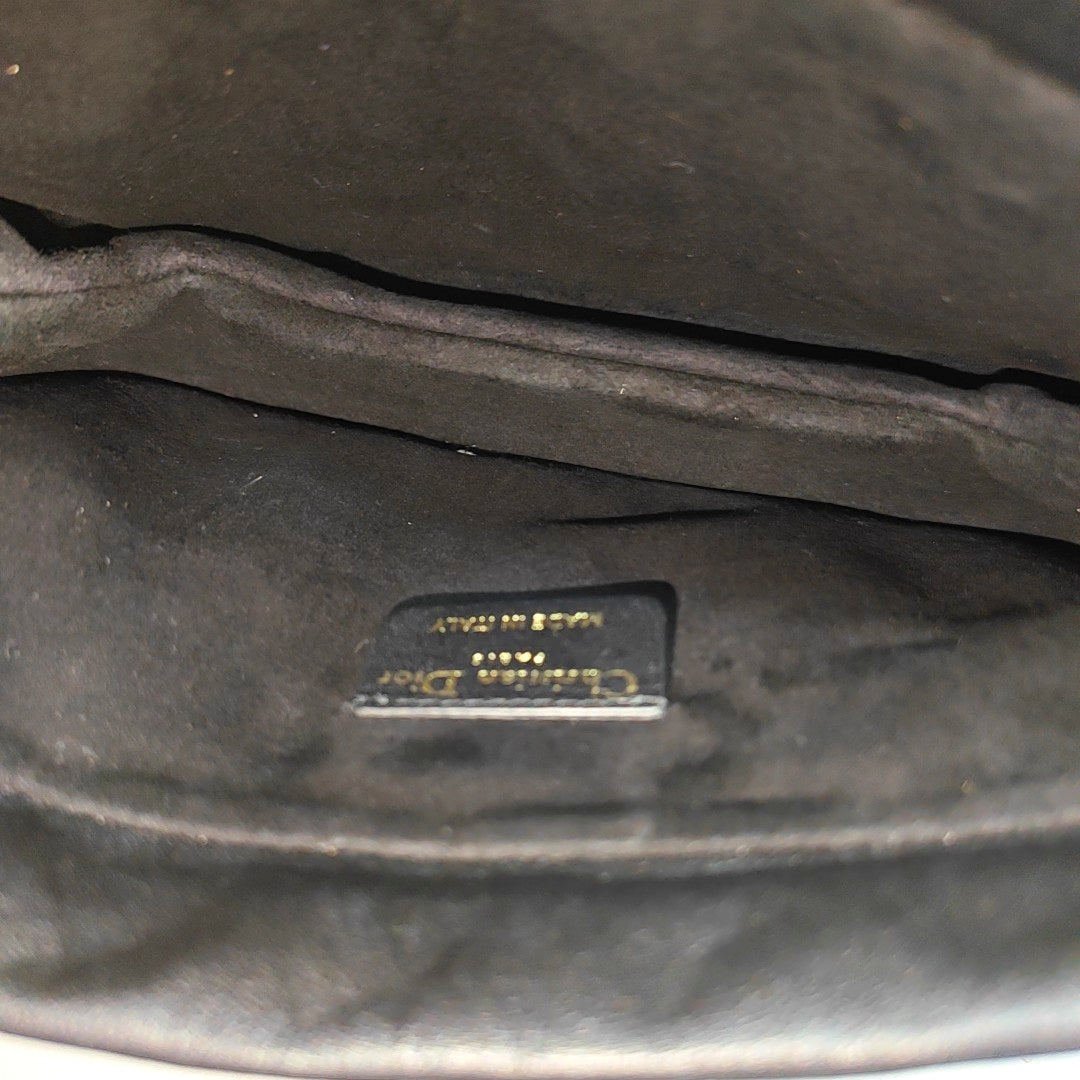 Cannage Lambskin Shoulder Bag Black