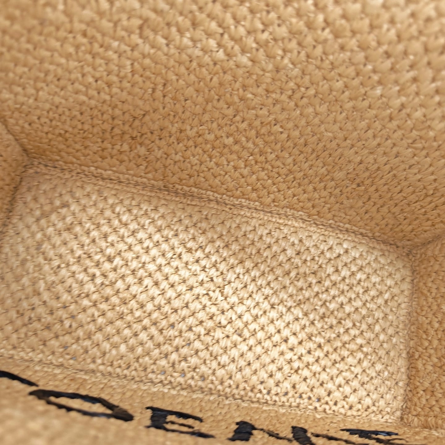 Font Tote Small Straw Beige