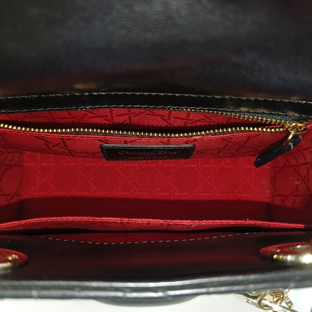 Lady Dior Small Cannage Lambskin Black