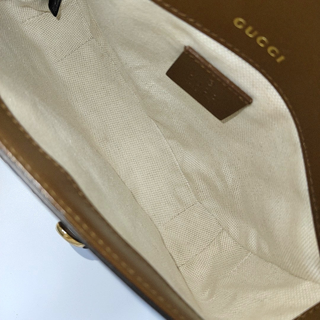 Horsebit 1955 Medium Monogram Coated Canvas Black