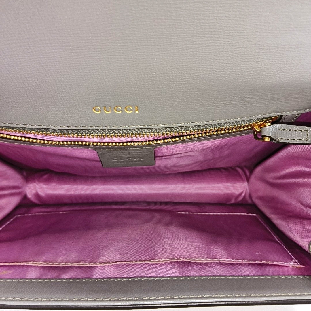 GG Ring Small Calfskin Gray