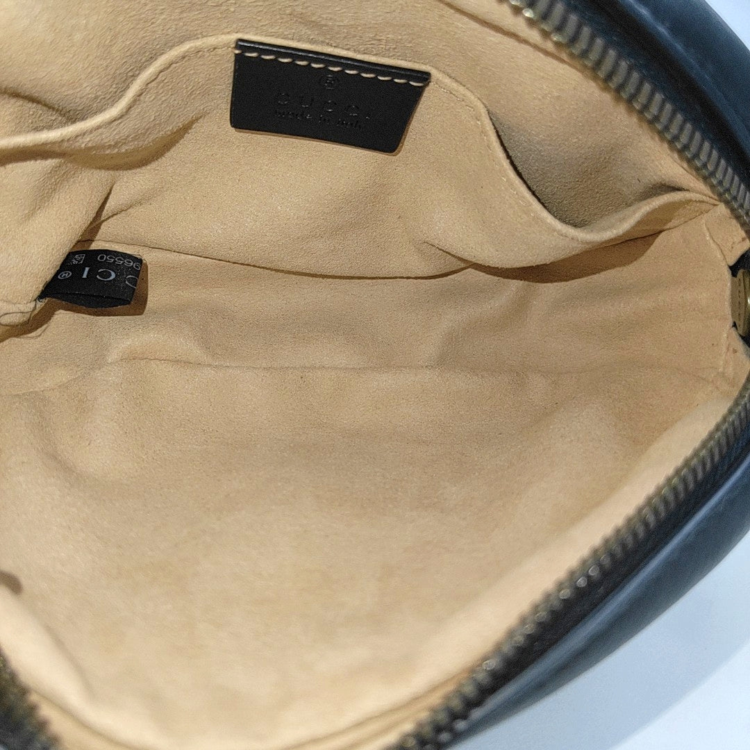 GG Marmont Super Mini Quilted Calfskin Black