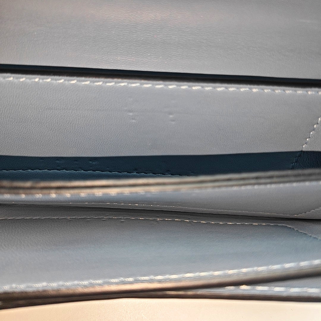 Calfskin Top Handle Bag Blue