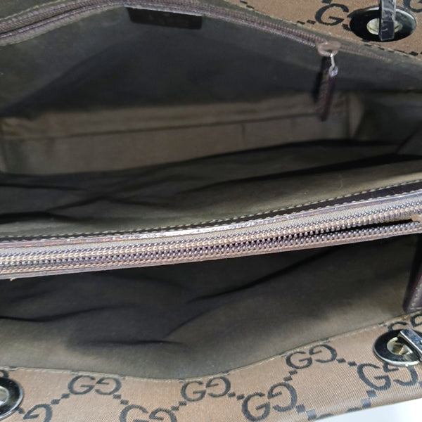 Bamboo 1947 Medium Monogram Fabric Brown