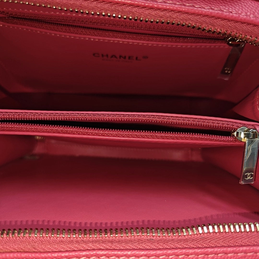FILIGREE Medium Quilted Grained Calfskin Red