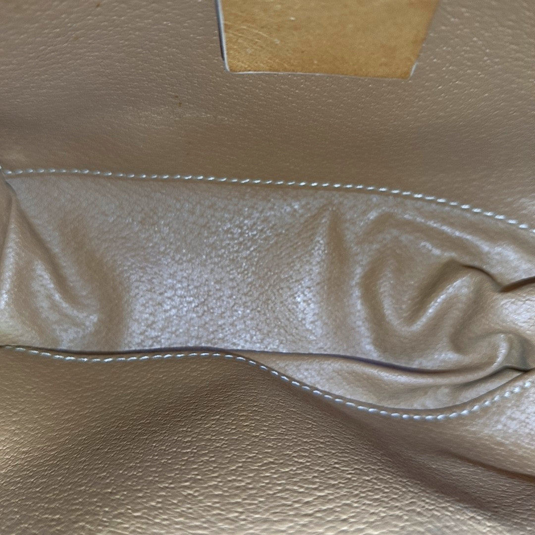 Coated Canvas Clutch Brown