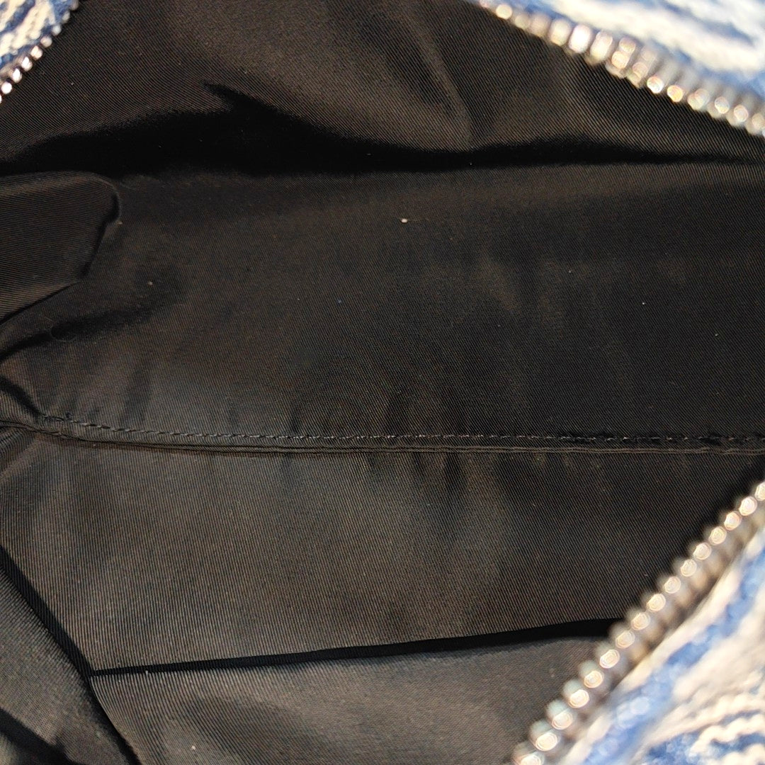 Fabric Top Handle Bag Blue