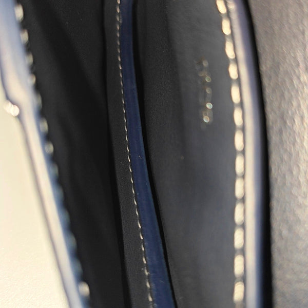 Saddle Mini Calfskin Blue Card Holder